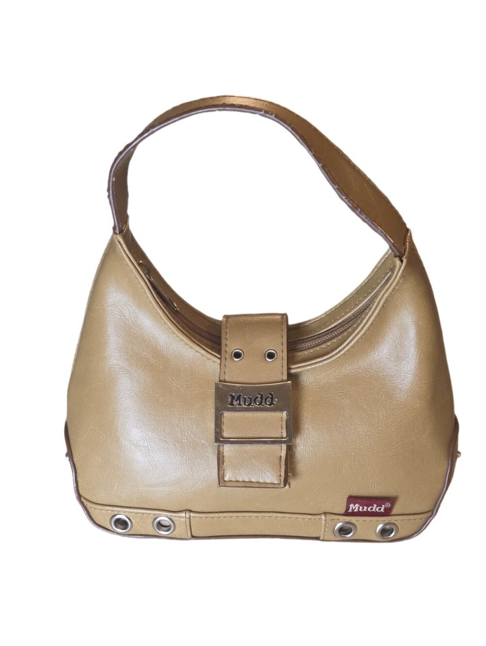 VTG Y2K Mudd Tan Faux Leather Mini Hobo Bag